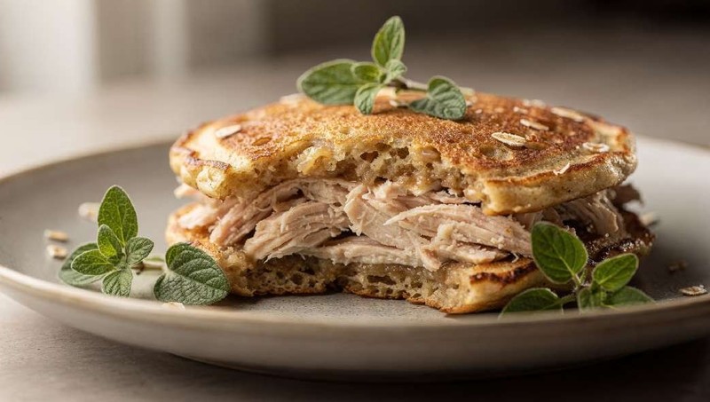 Panqueque de Avena Relleno con Carne Molida o Pollo