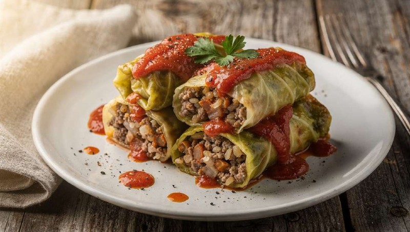 Rollo de Repollo Relleno