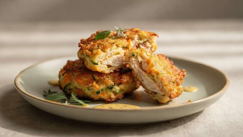 Tortitas de Pollo con Zanahoria y Calabacín