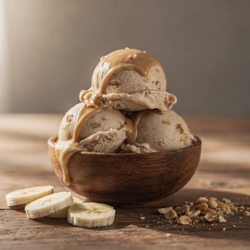 Helado Cremoso de Plátano y Cacao